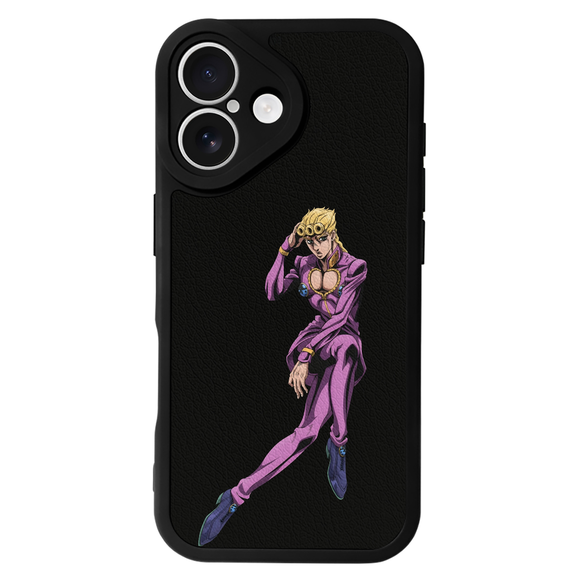 （画像用） ジョジョの奇妙な冒険 ジョルノ?ジョバァーナ JoJo's Bizarre Adventure Giorno Giovanna 【iPhone 16シリーズ対応】シリコンスマホケース（レザー調） 材質：シリコン